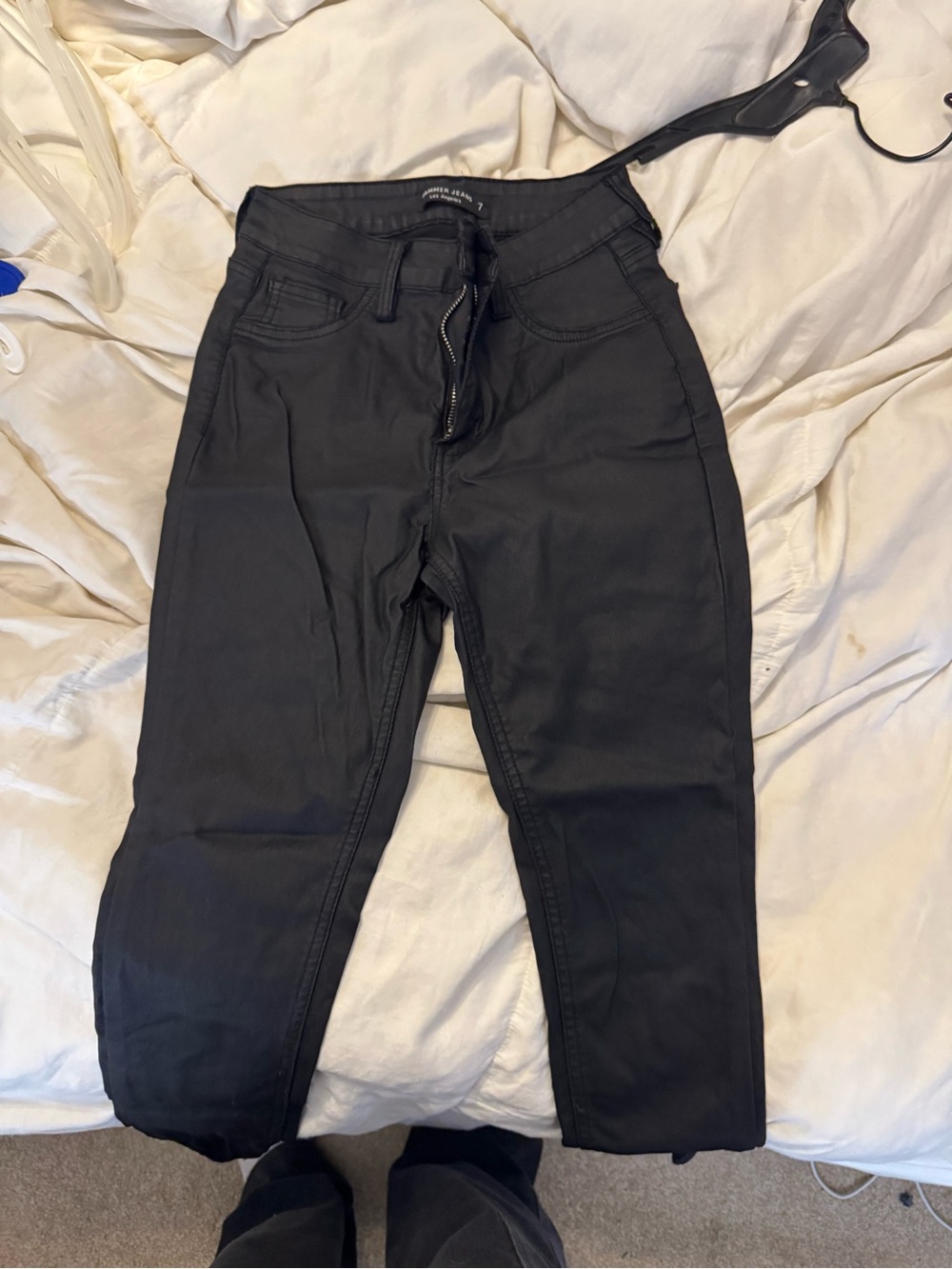 High-Waist fake leather Black Women’s Jeans
